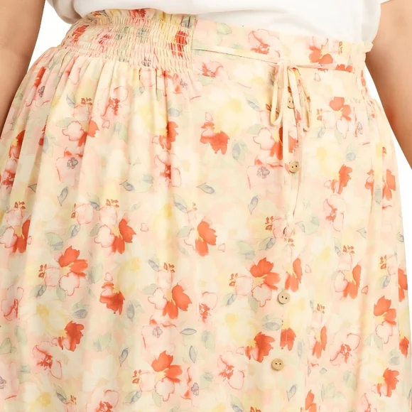 AB Studio Floral Boho Midi Skirt | 0X And 2X - Picture 5 of 5